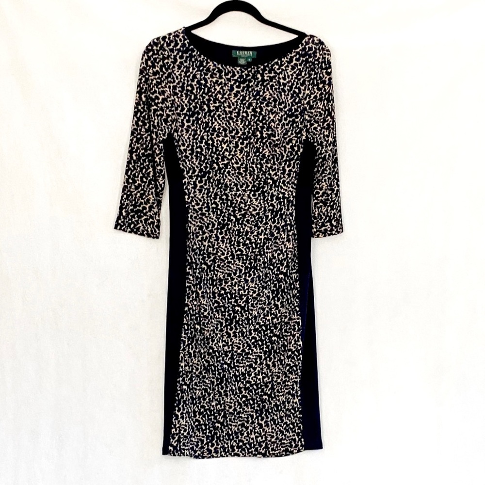 Lauren Ralph Lauren Navy Pattern Color Block Dress - Picture 8 of 10